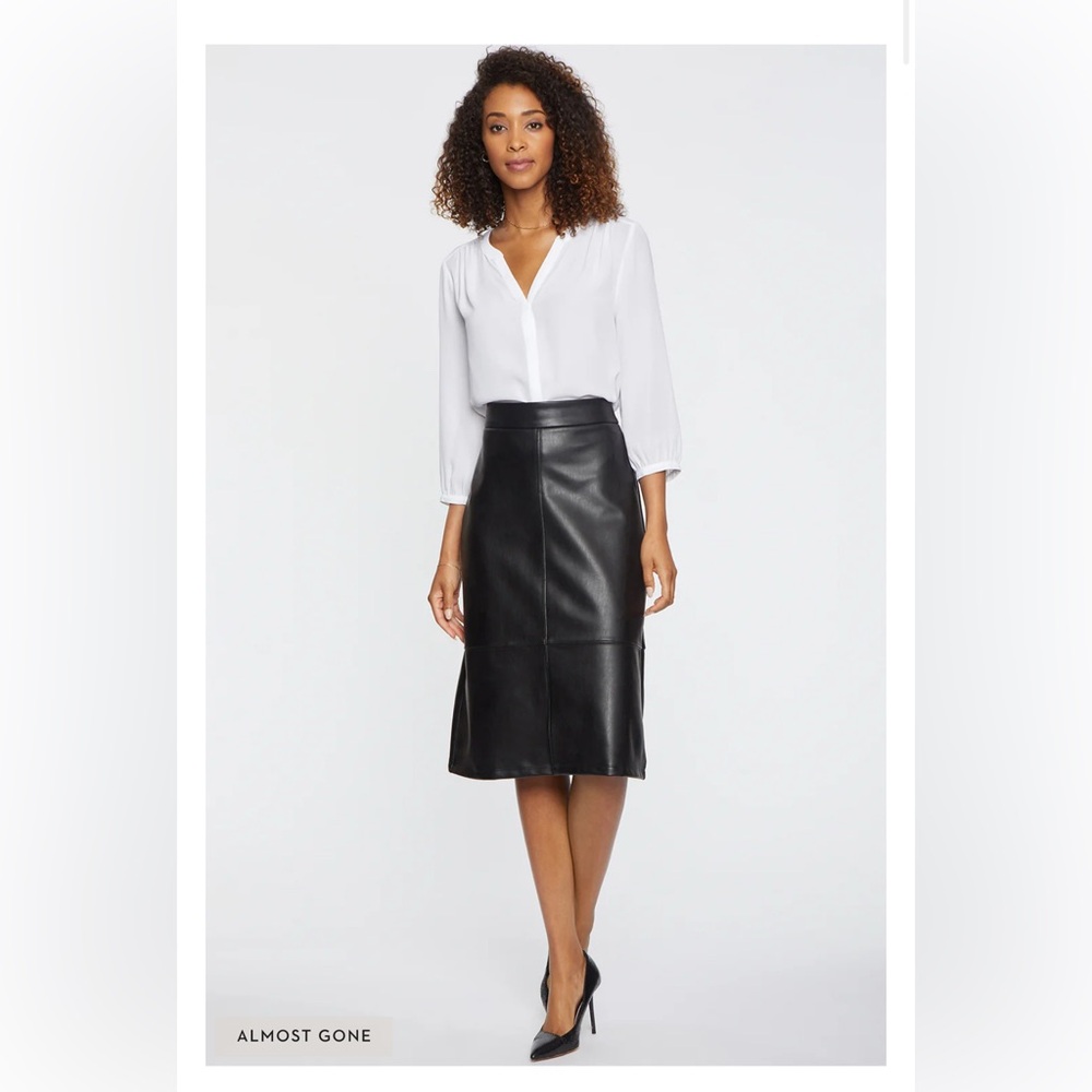 SCULPT*HER by NYDJ Faux Leather A Line Skirt